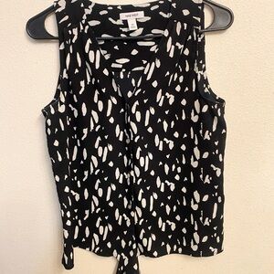 Nine West Sleeveless Black and White Blouse